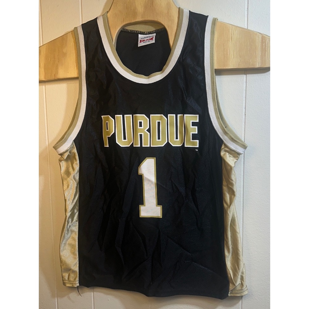 Purdue Boilermakers Youth Basketball Jersey Black Gold IZAW Size M 10-12 No. 1